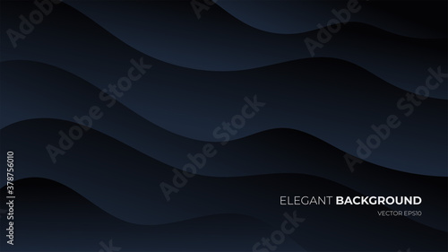 Abstract wavy luxury dark blue background. Illustration vector for poster, flyer, digital board and concept design. Minimalist elegant premium design.