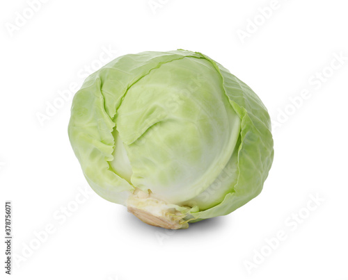 Whole fresh ripe cabbage isolated on white