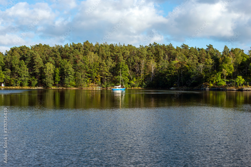 Fototapeta premium lake in the forest, Nacka, Stockholm, Sverige, Sweden