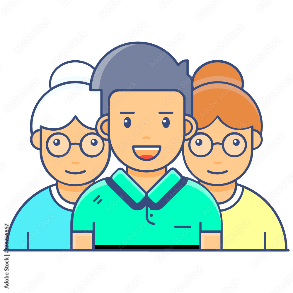 
Trendy icon of workforce in editable flat style 

