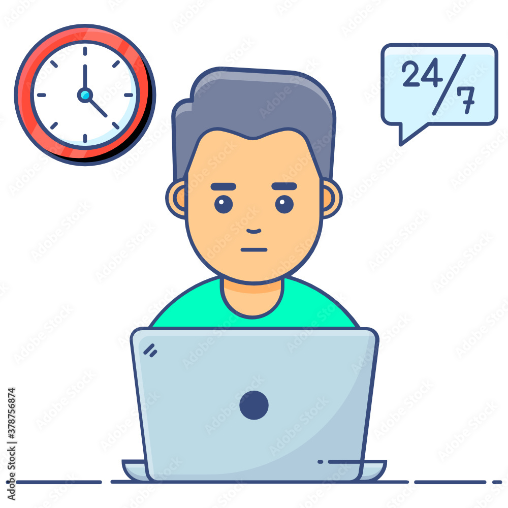 A trendy icon of office hours, flat vector
A trendy icon of office hours, flat vector