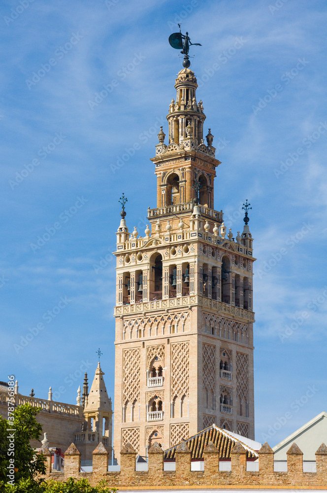 La Giralda, bell tower of the Seville Cathedral in Spain