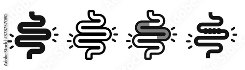 Colitis. Stomach set icon for medical design