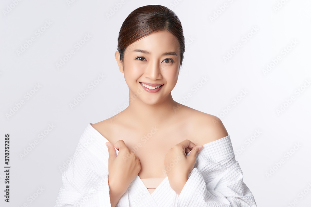 Beautiful young asian woman with clean fresh skin on white background, Face care, Facial treatment, Cosmetology, beauty and spa, Asian women portrait Beautiful young asian woman with clean fresh skin on white background, Face care, Facial treatment, Cosmetology, beauty and spa, Asian women portrait