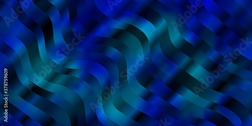 Light BLUE vector template with curved lines. Gradient illustration in simple style with bows. Design for your business promotion.