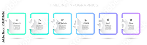 Vector Infographic design with 6 options or steps. Infographics for business concept. Can be used for presentations banner, workflow layout, process diagram, flow chart, info graph