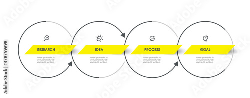 Vector Infographic design template with icons and 4 options or steps. Can be used for process diagram, presentations, workflow layout, banner, flow chart, info graph.