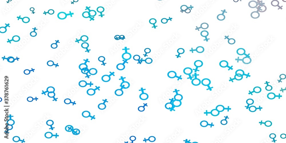 Light Blue, Yellow vector texture with women's rights symbols. Light Blue, Yellow vector texture with women's rights symbols.