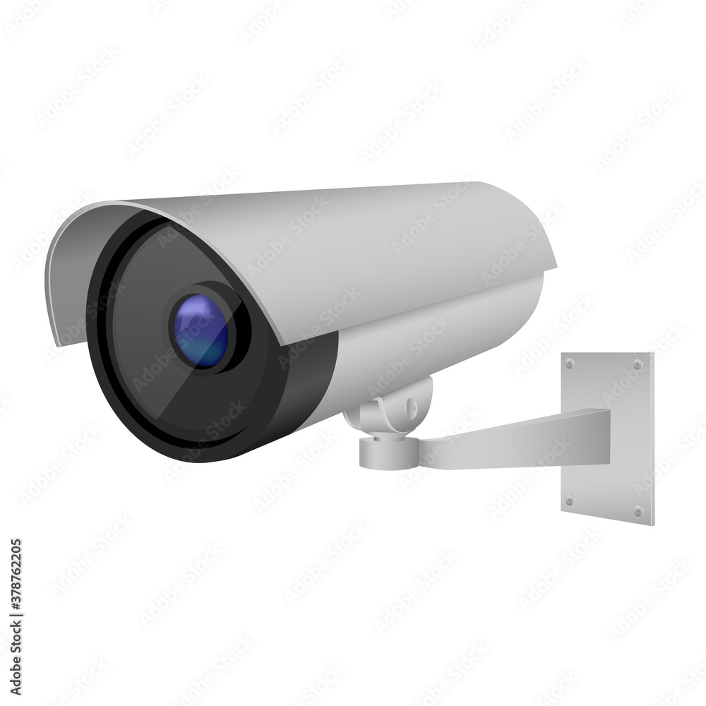 CCTV security camera. Gray surveillance equipment CCTV security camera. Gray surveillance equipment