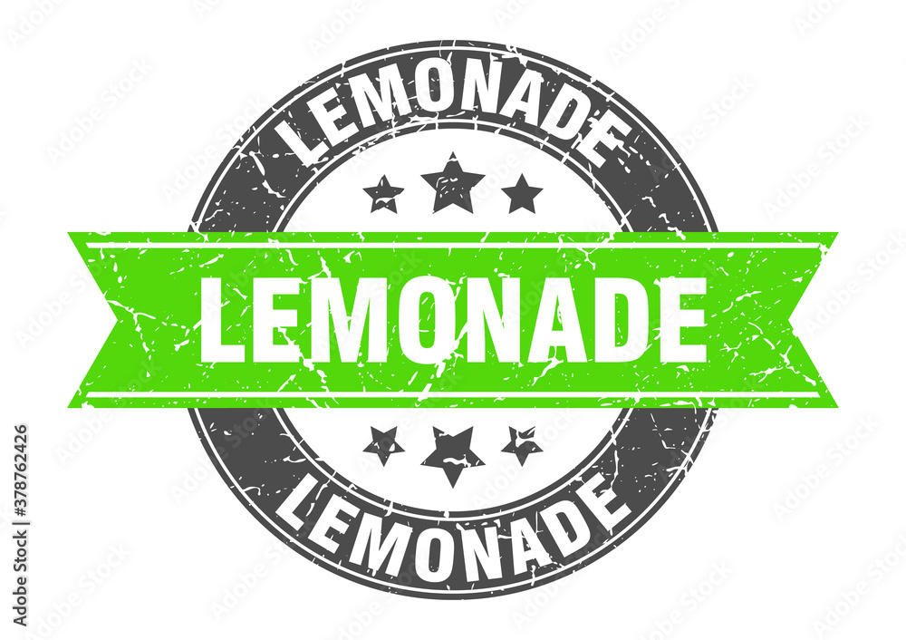 Obraz premium lemonade round stamp with ribbon. label sign