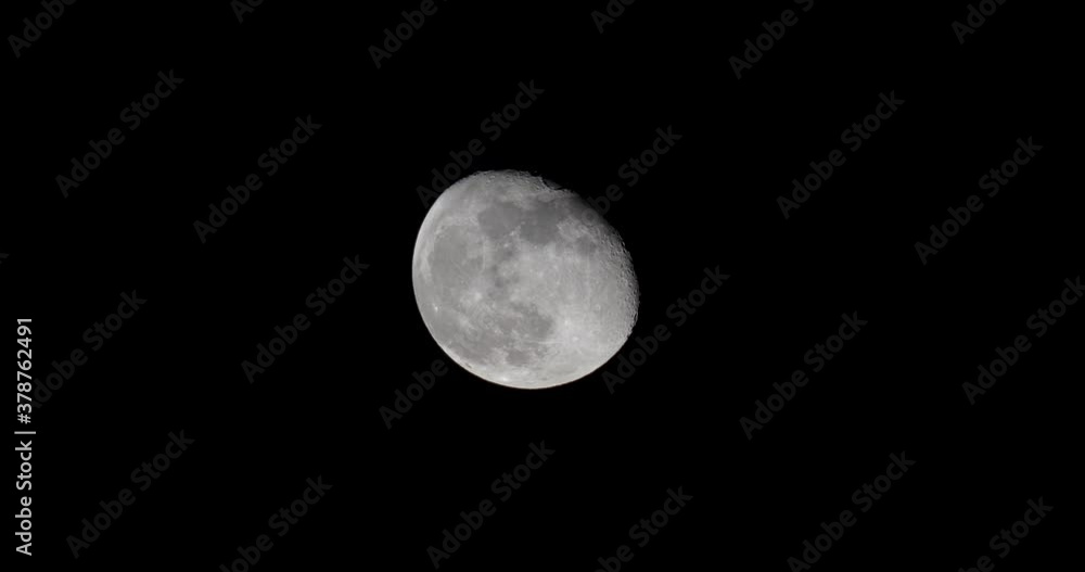 Moon in waning phase, illuminated for 3/4 of its surface. Moon in waning phase, illuminated for 3/4 of its surface.