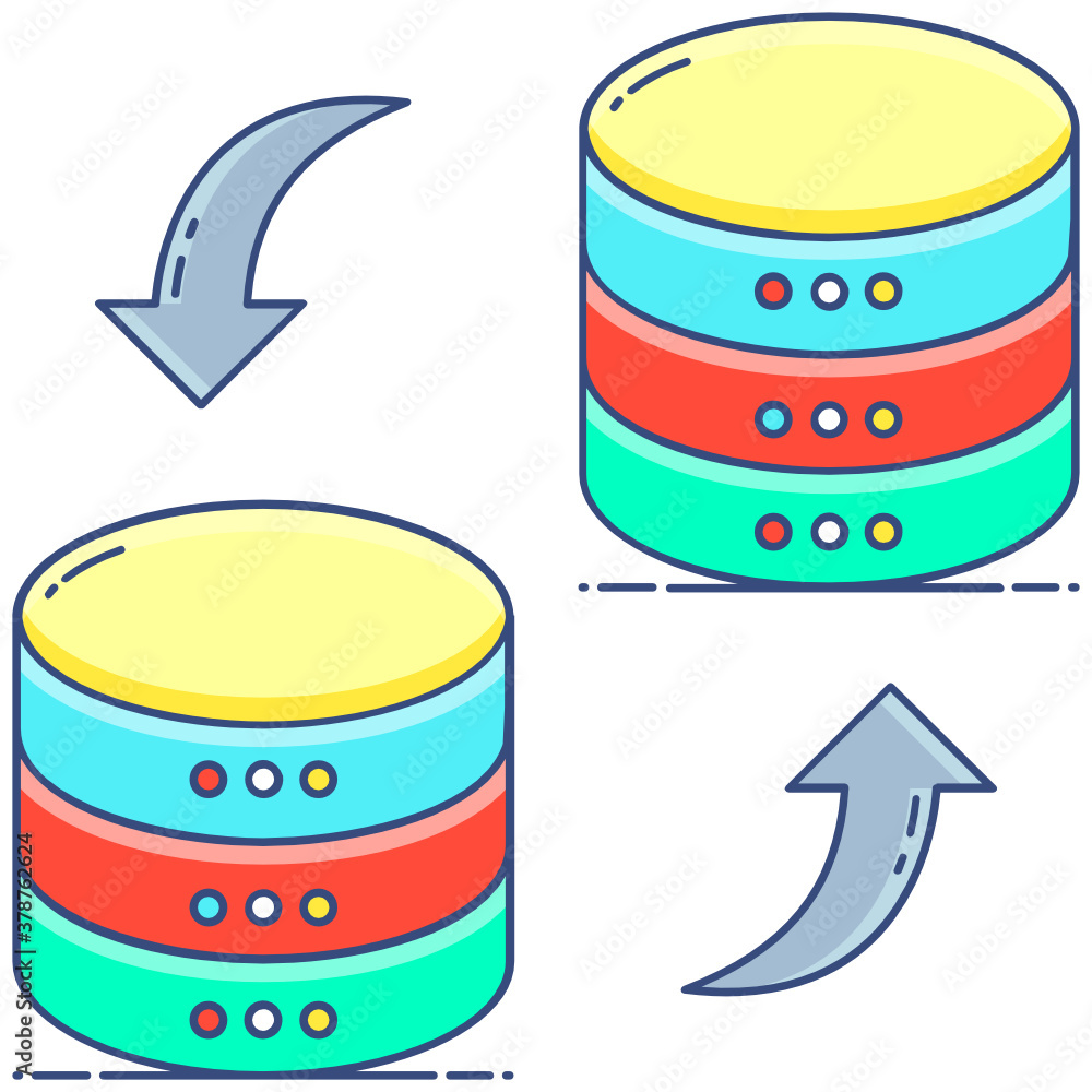 An icon of database replication in modern flat style
An icon of database replication in modern flat style