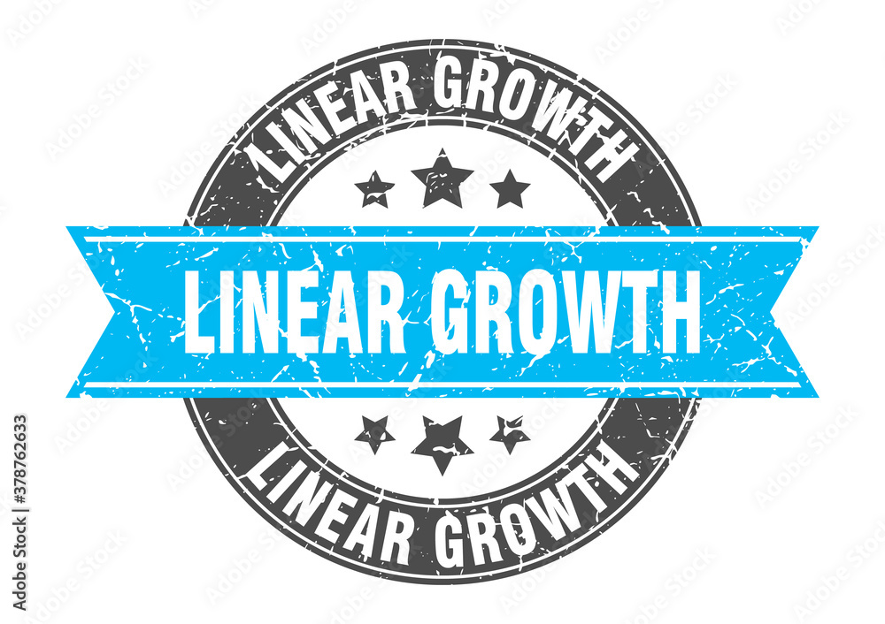 Obraz premium linear growth round stamp with ribbon. label sign