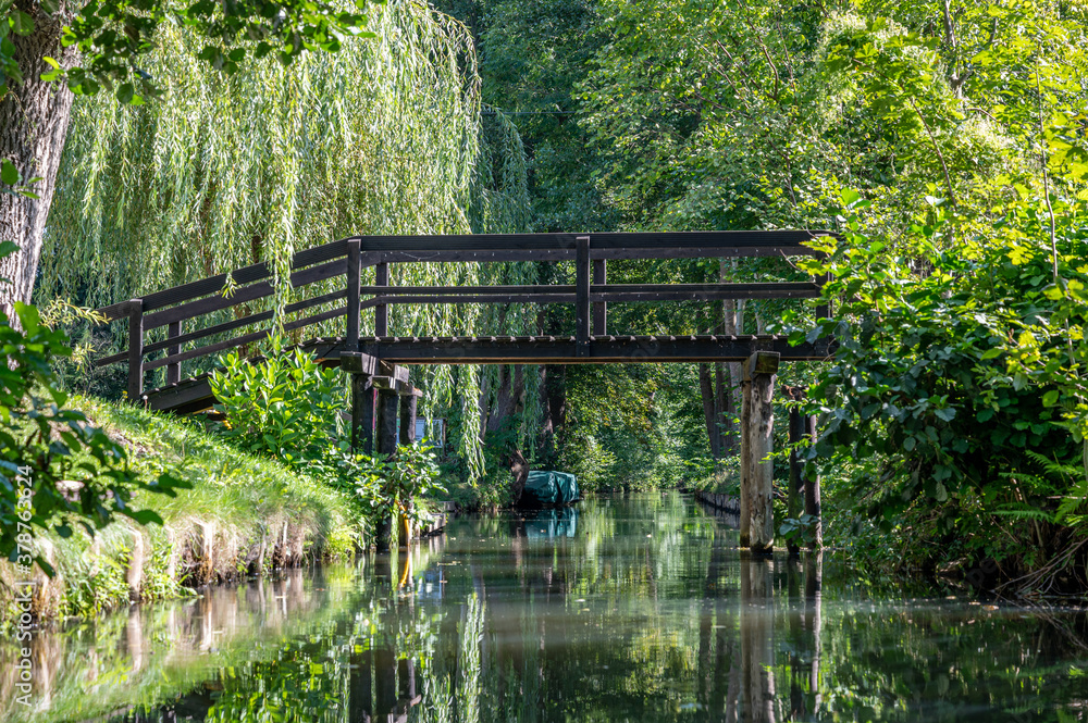 Spreewald Kanäle und Fließe mit Landschaft Spreewald Kanäle und Fließe mit Landschaft