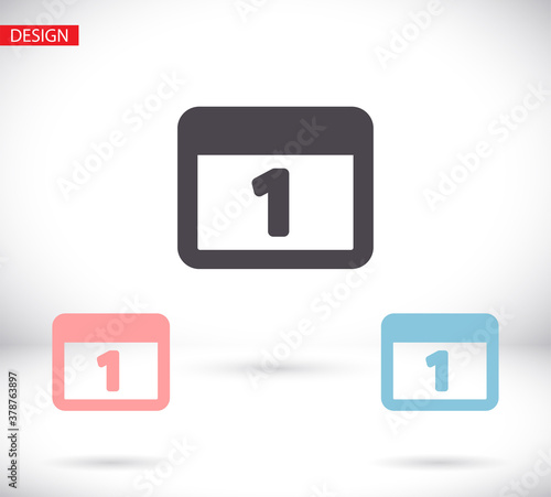 calendar 1 icon vector 10 eps design. lorem ipsum Flat Design JPG