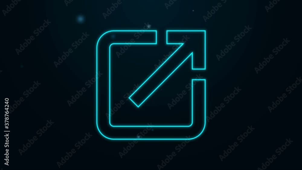 Glowing neon line Open in new window icon isolated on black background. Open another tab button sign. Browser frame symbol. External link sign. 4K Video motion graphic animation. Glowing neon line Open in new window icon isolated on black background. Open another tab button sign. Browser frame symbol. External link sign. 4K Video motion graphic animation.