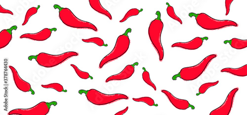 Fresh red hot chili cayenne pepper peppers line pattern Vector icon icons sign vegan vegans mexican mexicans foot foots ripe fruit fruits symbol Happy spicy vegetable cartoon art cooking cook Yummy