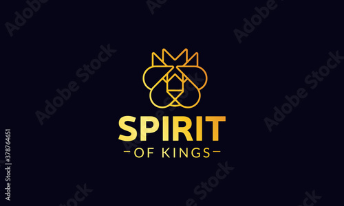kings business golden color logo design vector
