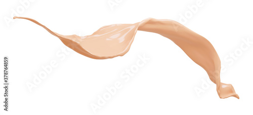 Fototapeta Cream foundation splash isolated on white background 3d render