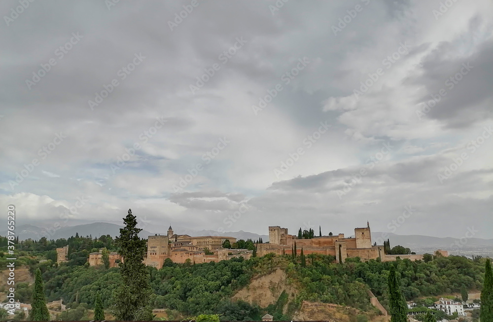 Alhambra of Granada from the Mirador de San Nicolás