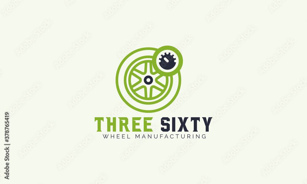 wheel Logo design vector, Green Wheel Logo for business