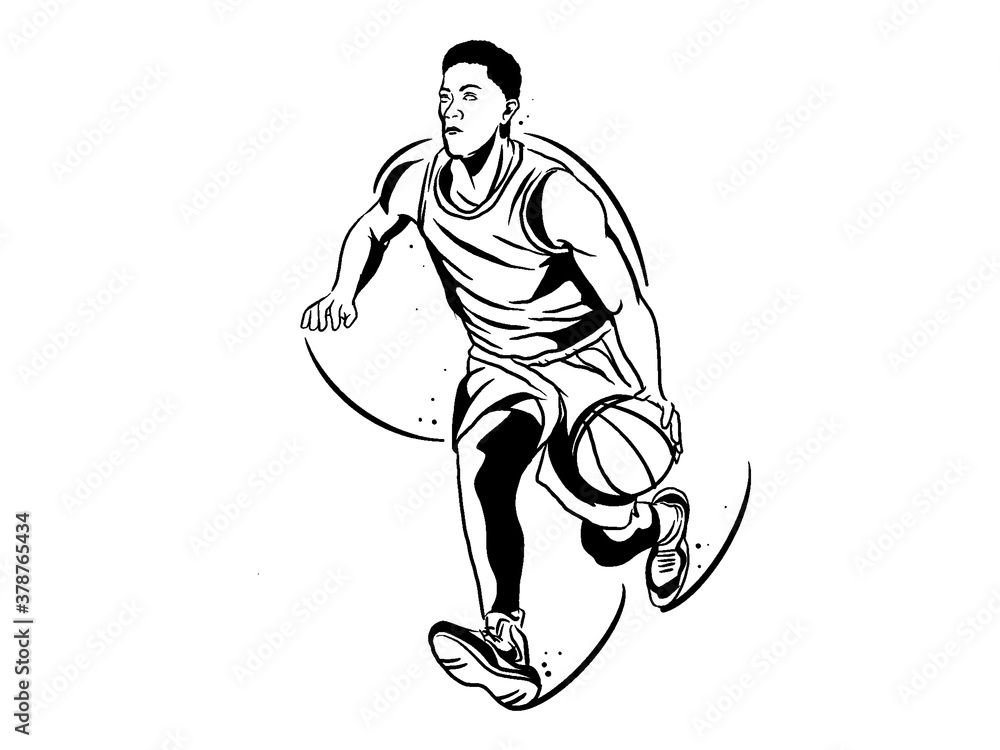 Fototapeta premium Basketball player. Vector illustration.