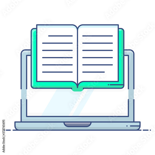 
A flat vector design of online book icon
