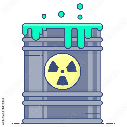 
A radioactive waste icon in flat design, radiation vector 
