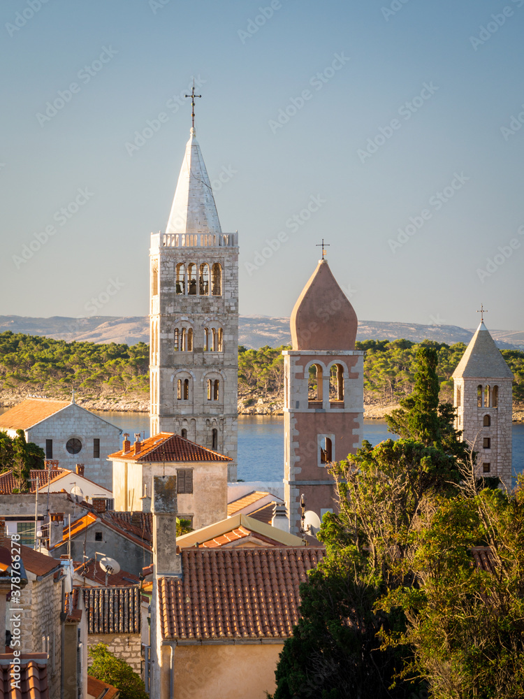 Obraz premium Skyline of old city of Rab croatia