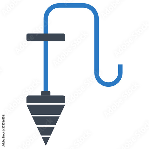 plumb bob concept vector Icon design, civil engineering and construction Symbol on White background, Masonary Tool Design 