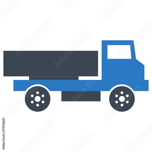 Empty hydraulic dumper truck concept vector icon design, construction and manufacturing machinery Symbol on White background 