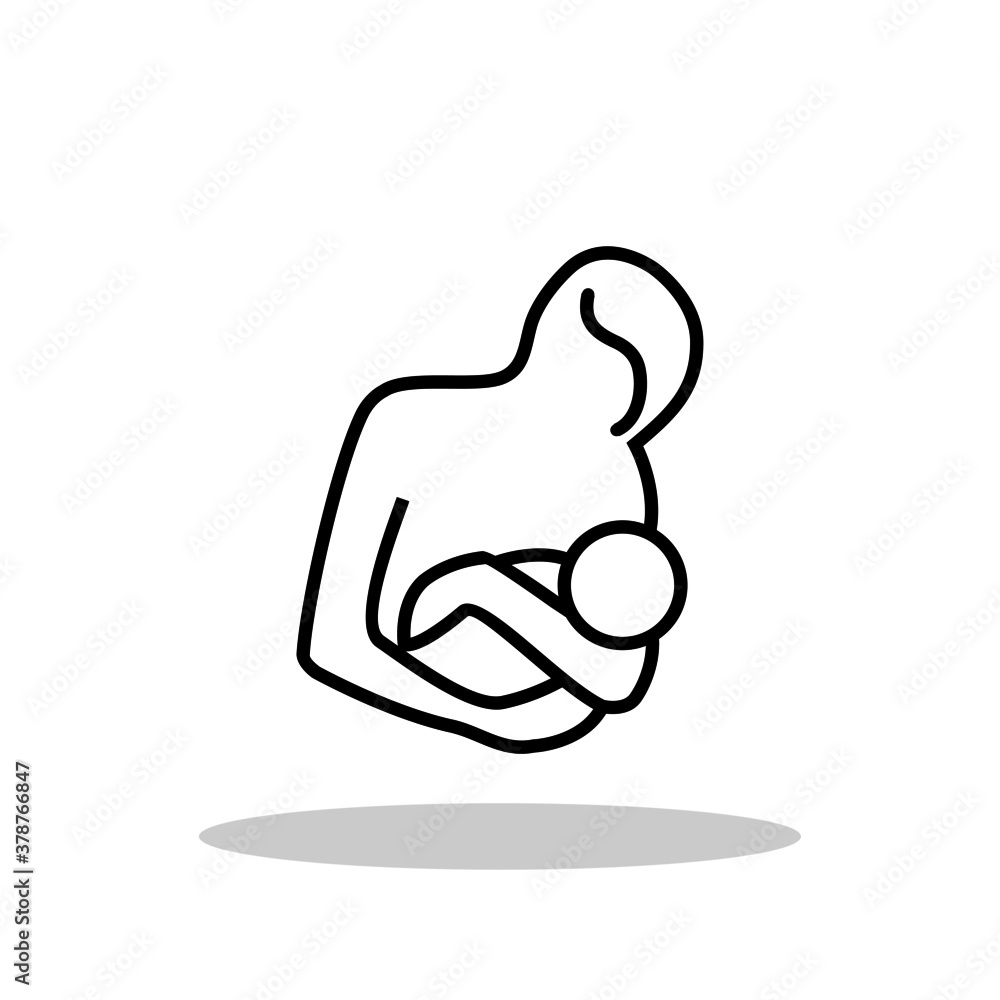 Breast feeding icon in trendy flat style. Baby feeding symbol for your web site design, logo, app, UI Vector EPS 10. Breast feeding icon in trendy flat style. Baby feeding symbol for your web site design, logo, app, UI Vector EPS 10.