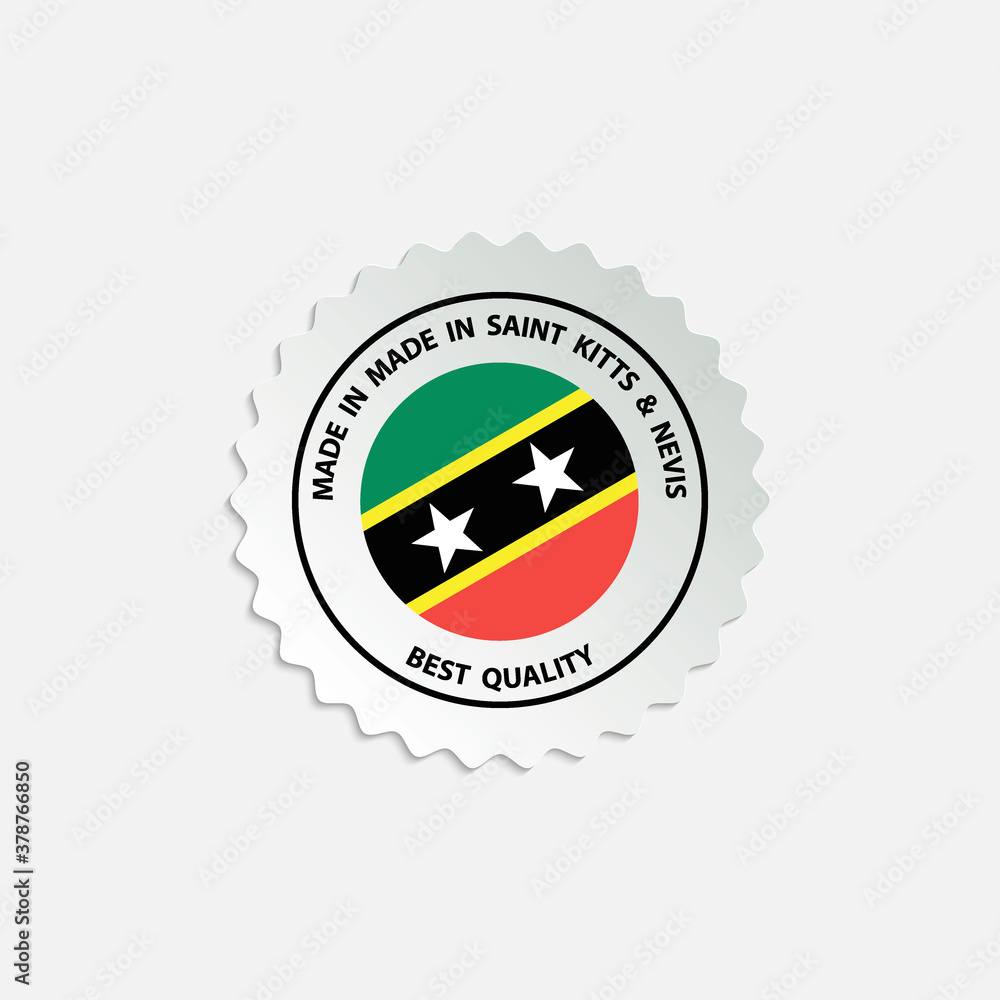 made in Saint Kitts and Nevis vector stamp. badge with Indonesia flag	
