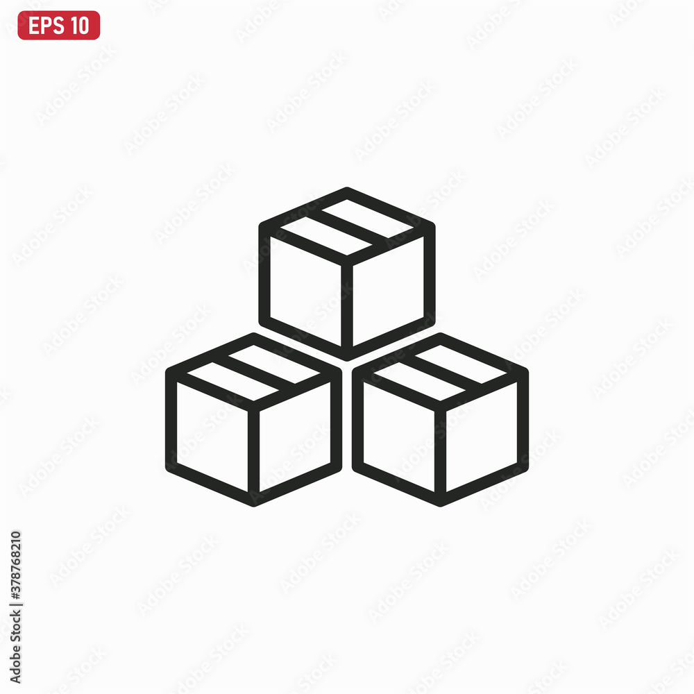 Box icon vector . Cargo sign Box icon vector . Cargo sign