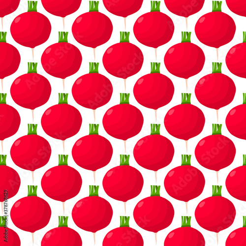 Illustration on theme of bright pattern red radish