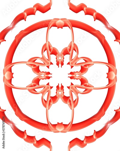 abstract red flower Background pattern abstract illustration watercolor 3d