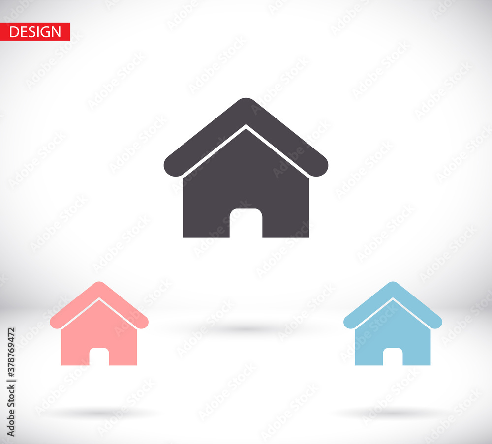 Home vector image to be used in web applications, mobile applications and print media. Abstract house logo design template. Colorful sign. Universal vector icon Home vector image to be used in web applications, mobile applications and print media. Abstract house logo design template. Colorful sign. Universal vector icon