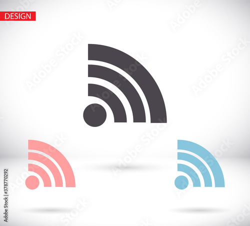 Wifi signal icon, wireless symbol. Connection, internet, network flat vector sign isolated on white background. Simple vector illustration for graphic and web