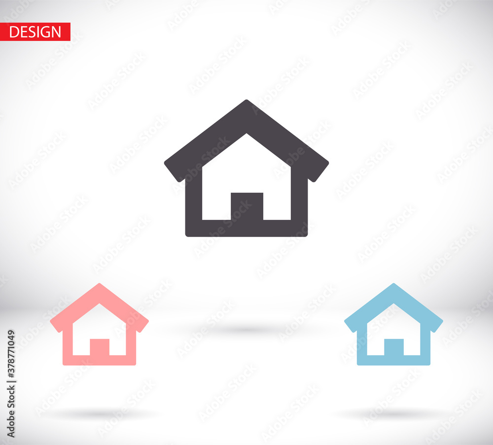Home vector image to be used in web applications, mobile applications and print media. Abstract house logo design template. Colorful sign. Universal vector icon Home vector image to be used in web applications, mobile applications and print media. Abstract house logo design template. Colorful sign. Universal vector icon