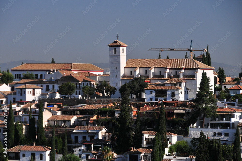 San Nicolas church and viewpoint, Albaicin, Granada, Andalusia, Spain
