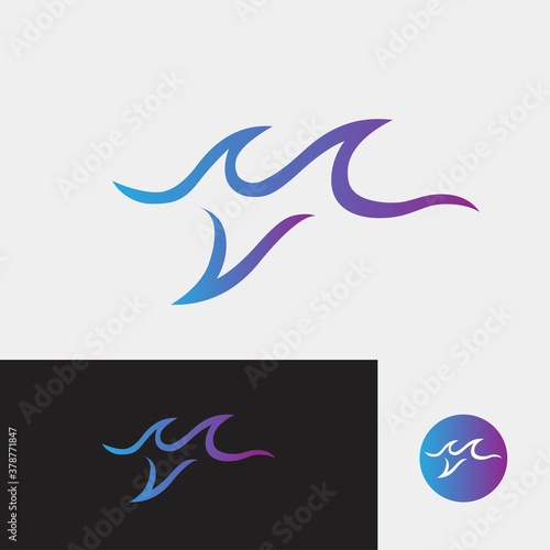 Line Wave Purple vector design illustration