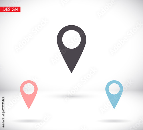 Location icon vector. Pin sign Isolated on white background. Navigation map, gps, direction, place, icon vector compass, contact, search concept.icon vector Flat style design, logo, icon vector Web