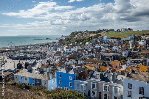 Scenic view of Hastings, Sussex, England
