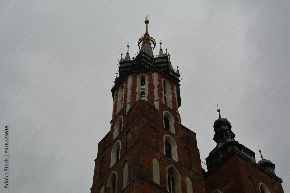 tower of Santa MARIA church in KRAKOW