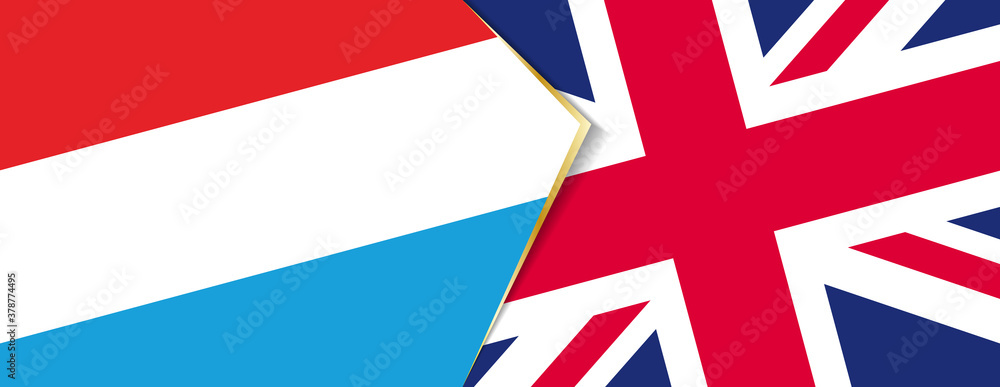 Luxembourg and United Kingdom flags, two vector flags.