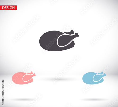 chicken thighs vector icon, vector icon fried chicken vector icon