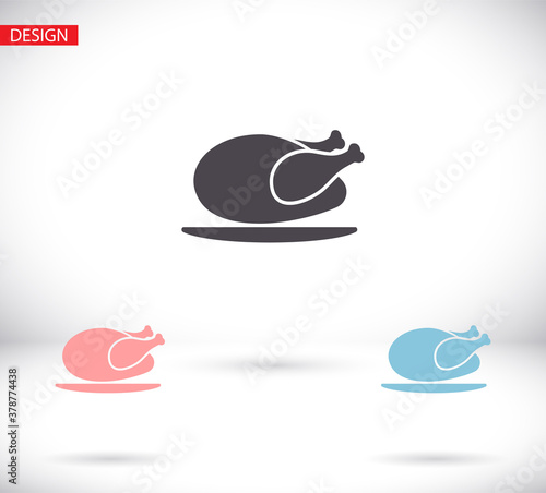 chicken thighs vector icon, vector icon fried chicken vector icon