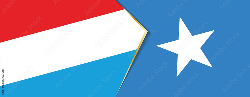 Luxembourg and Somalia flags, two vector flags. Luxembourg and Somalia flags, two vector flags.