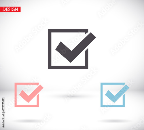 Check mark logo vector or icon. Tick symbol in green color illustration vector or icon. Accept okay symbol for approvement vector or icon or checklist design vector or icon.