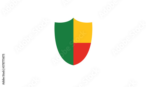 Benin flag shield vector illustration